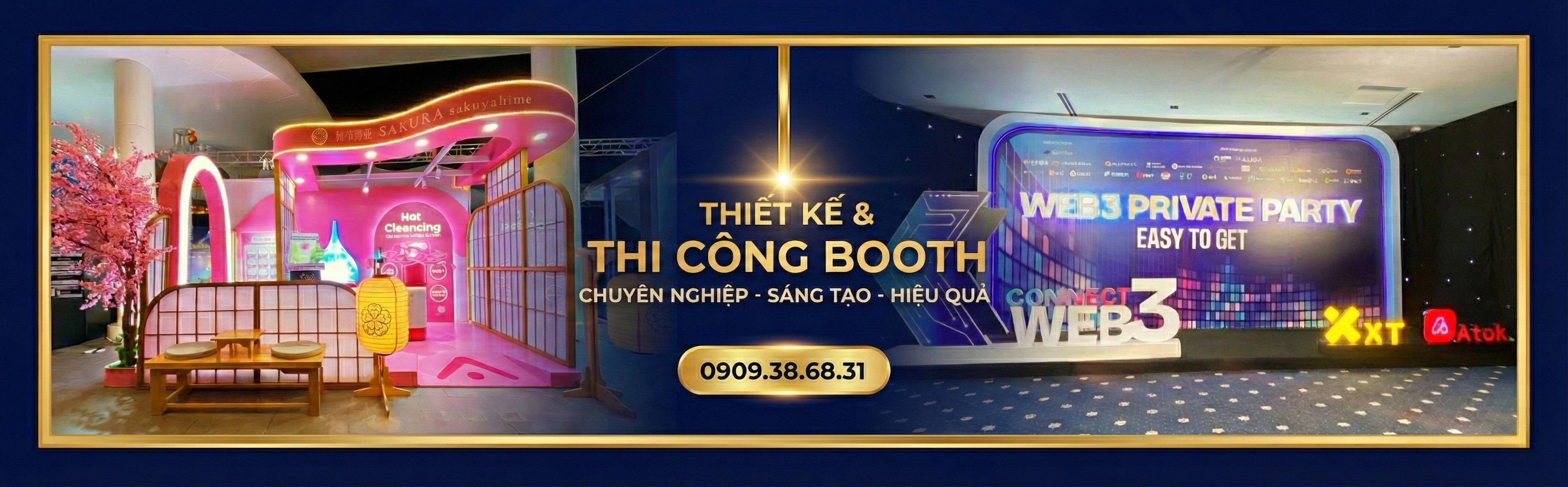 Banner thi công booth