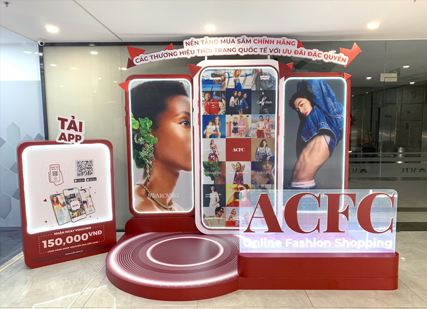 Thiết kế & thi booth giới thiệu phần mềm mua sắm online ACFC