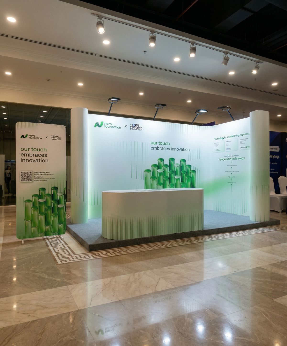Thi công booth Nami Foundation tại sự kiện Vietnam Innovation Summit