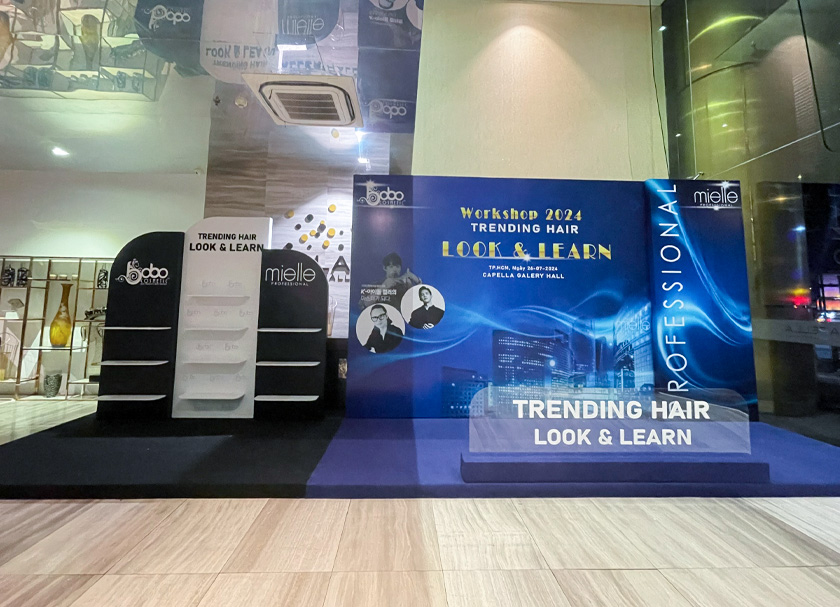 Booth check in sự kiện Workshop 2024 Trending Hair Look & Learn