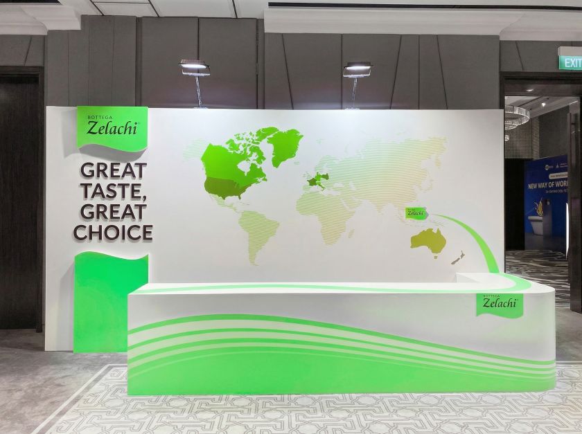 AZparty thi công booth sự kiện hành trình 20 năm công ty Bottega Zelachi