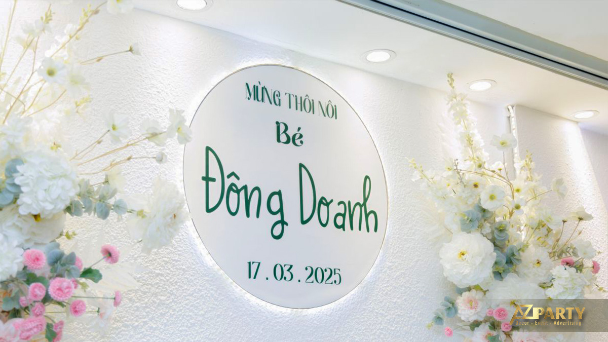 Dự án Trang trí tiệc thôi nôi đôi đáng yêu cho bé Biển và Đông Danh - AZparty