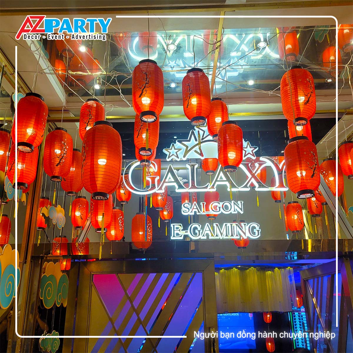 Lồng đèn treo lung linh trang trí không gian sự kiện trung thu Galaxy Member Night 2022