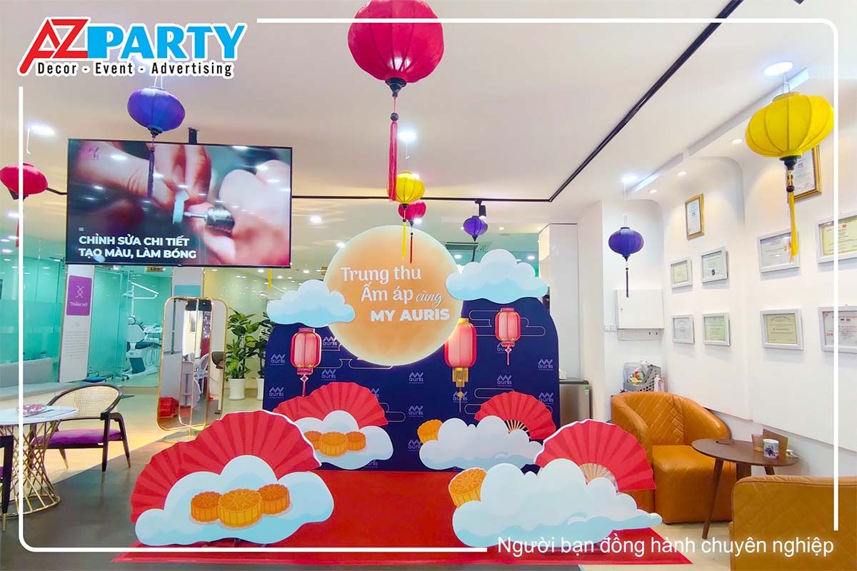 Góc check-in trung thu tại văn phòng My Auris do AZparty thiết kế