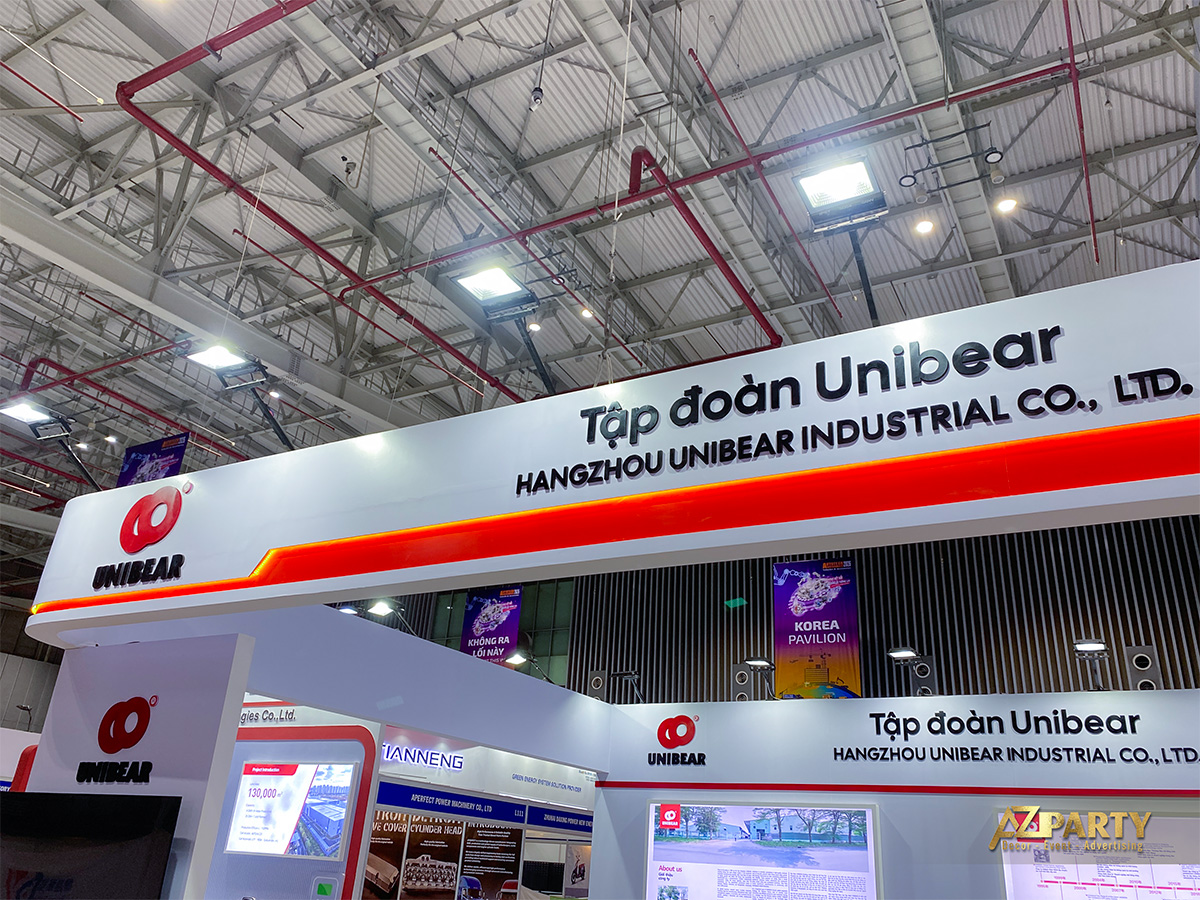 Dự án thiết kế thi công gian hàng triển lãm Unibear 36m2 hoàn thiện ấn tượng bởi AZParty