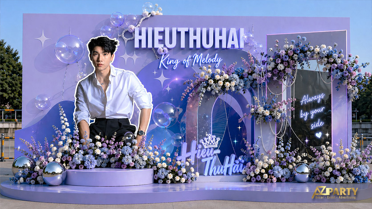 Mẫu booth idol HIEUTHUHAI - booth fanmeeting đẹp