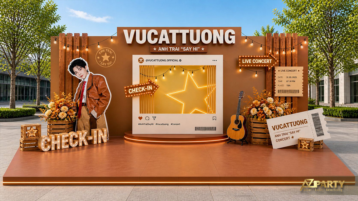Mẫu booth check-in Vũ Cát Tường