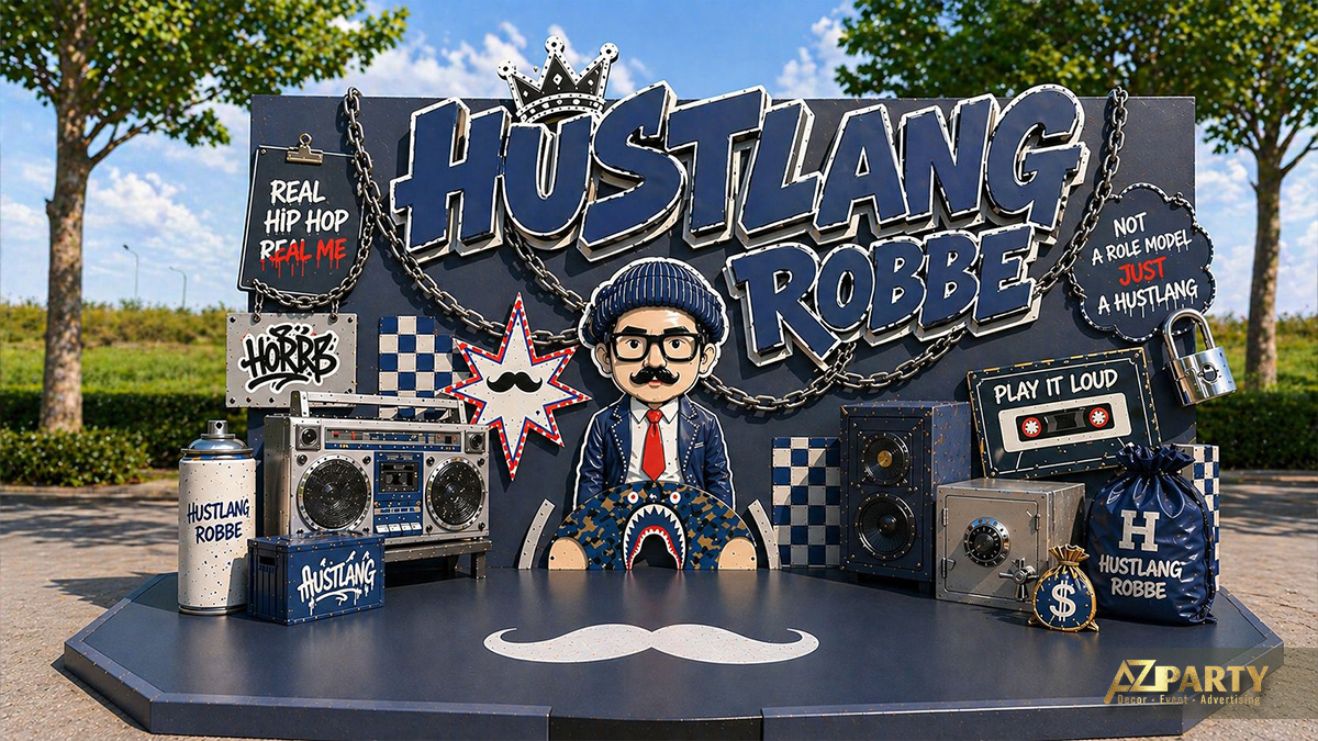 Mẫu booth check-in Hustlang Robber