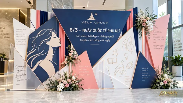 30 mẫu backdrop 8/3 cho góc check-in đẹp và ý nghĩa