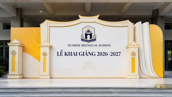 15 mẫu backdrop khai giảng đẹp, chỉn chu cho năm học mới