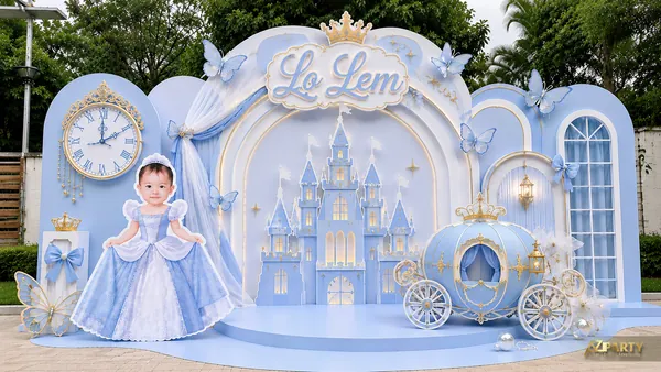 10 mẫu backdrop sinh nhật công chúa đẹp cho bé gái