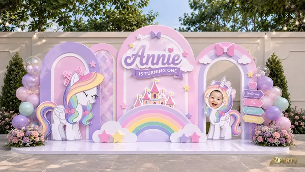 10 mẫu backdrop sinh nhật Little Pony ngọt ngào cho bé