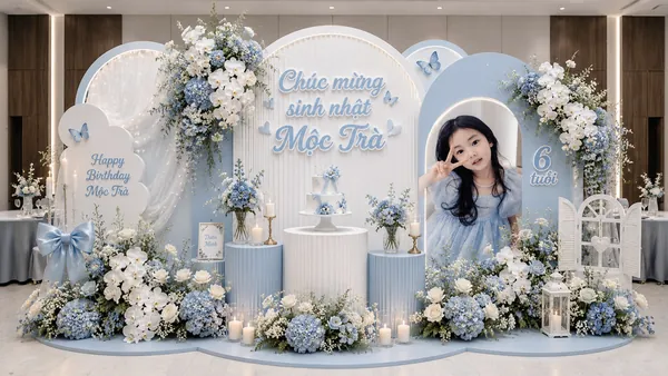 12 mẫu backdrop sinh nhật sang trọng cho bé