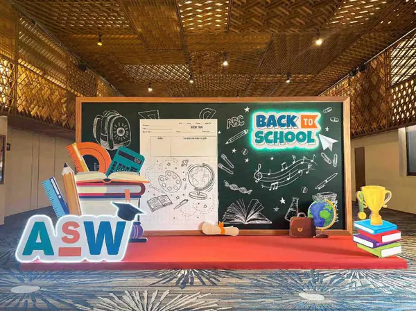 Booth Check-in YEP 2025 của ASW với thông điệp “Back To School”