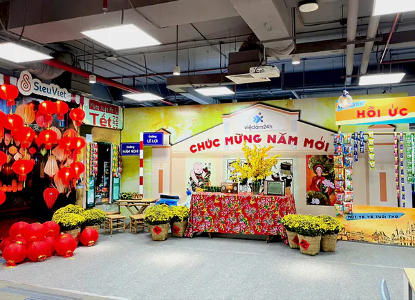 Trang trí Tết công ty Siêu Việt với không gian hoài niệm Sài Gòn xưa
