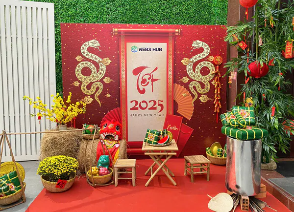 Trang trí Tết Web3 Hub 2025 – Không gian rực rỡ sắc xuân