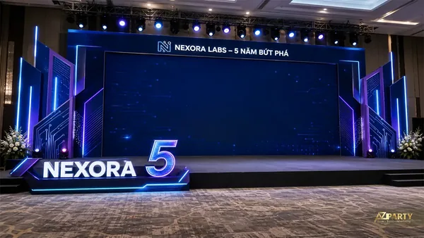 15 mẫu backdrop kỷ niệm thành lập công ty ấn tượng