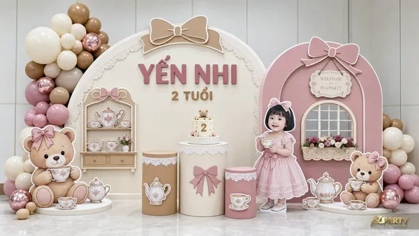 10 mẫu trang trí sinh nhật bé gái 2 tuổi đáng yêu, dễ chọn