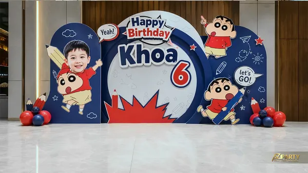 15 mẫu trang trí sinh nhật Shin Cậu Bé Bút Chì vui nhộn