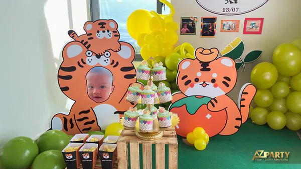 Trang trí tiệc thôi nôi bé Putin (Dương Phú Trọng) – Concept Hổ Uy Phong