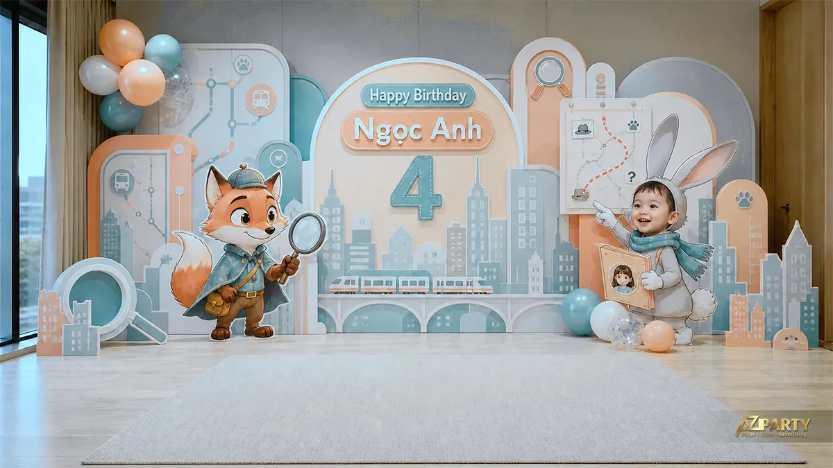 Phông nền Nick và Judy xanh mint với cụm bóng thấp