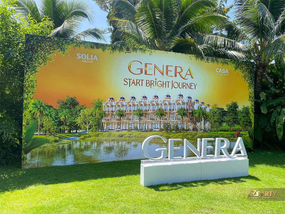 Booth check-in Genera Start Bright Journey giữa khuôn viên xanh An Lâm Retreat