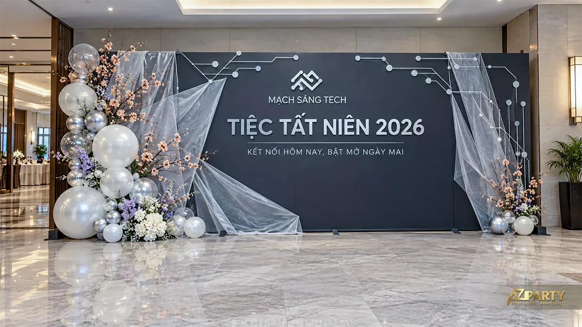 Backdrop xám đậm có họa tiết mạch điện và bóng bạc