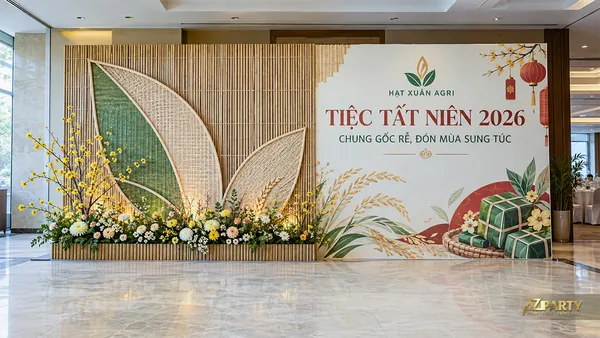 47 mẫu backdrop tất niên đẹp cho góc check-in