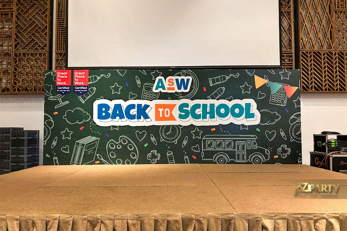 Backdrop trên sân khấu trong sự kiện YEP 2025 ASW