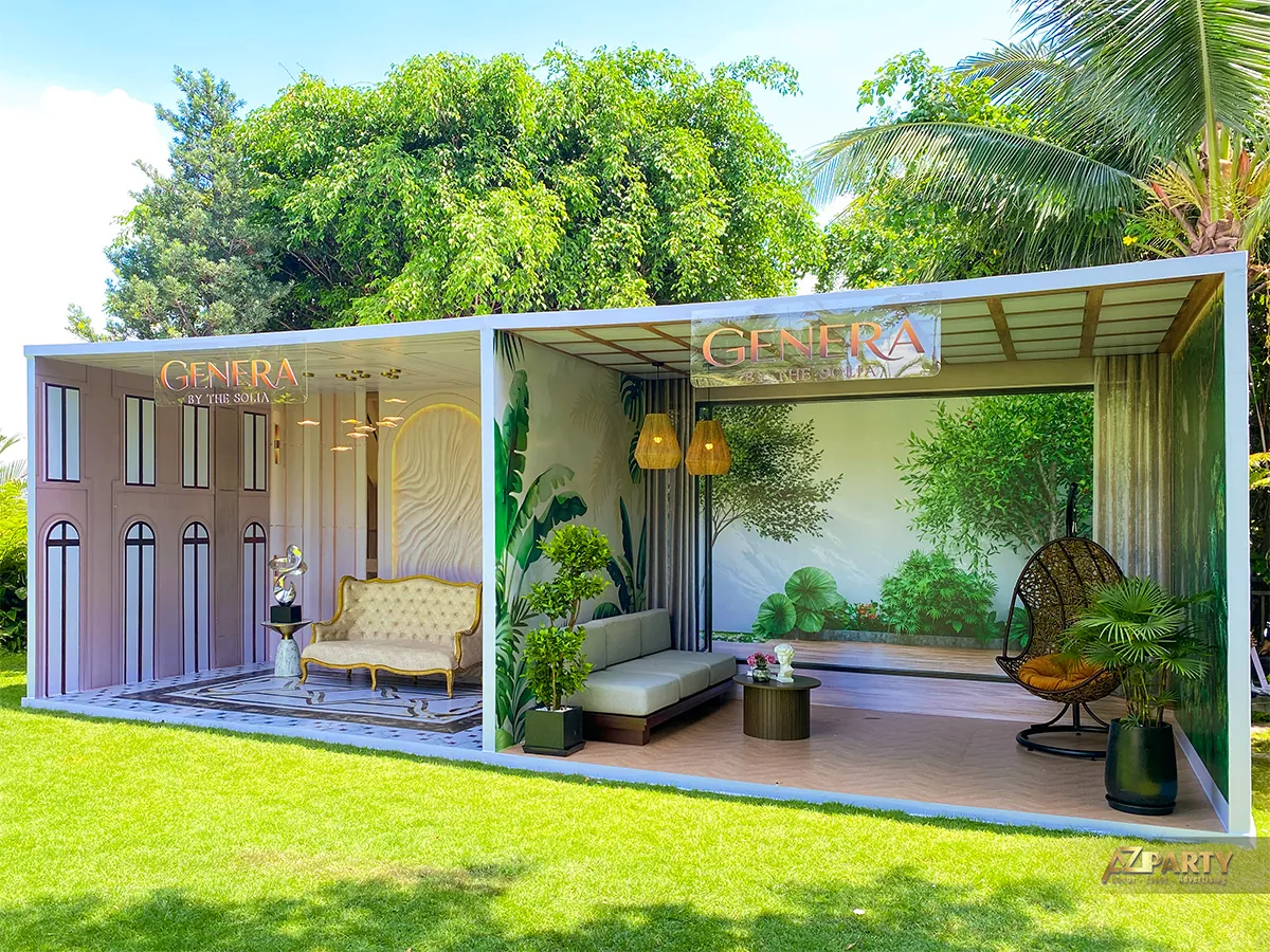 Booth Genera mô phỏng hai phong cách phòng khách trong cùng một cấu trúc