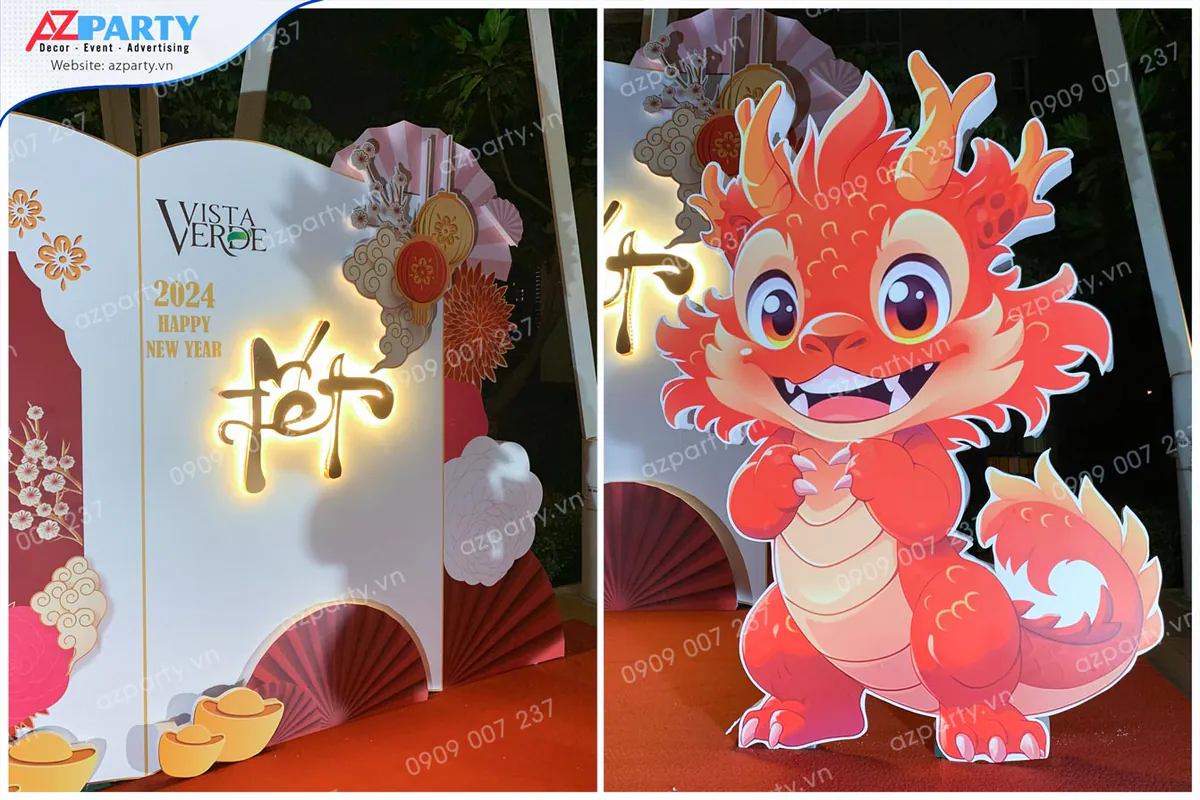trang trí tết chung cư vista