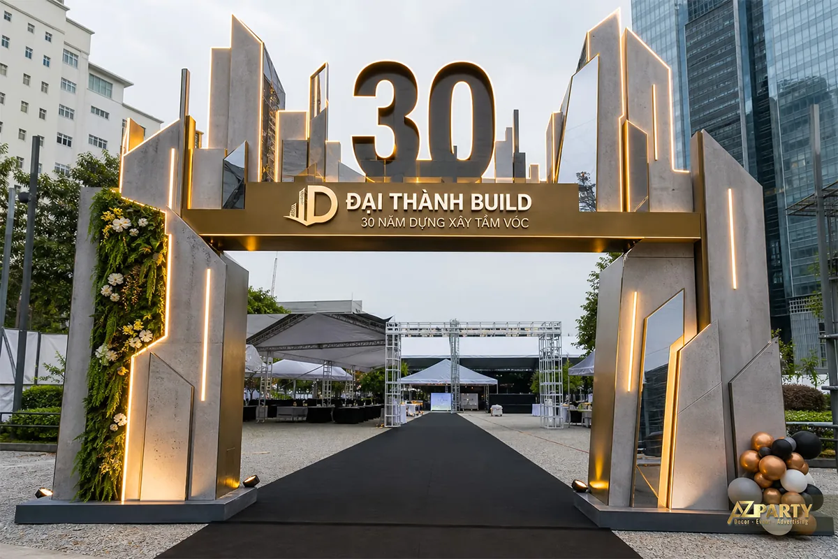 Cổng chào 30 năm Đại Thành Build lấy cảm hứng từ các tòa nhà