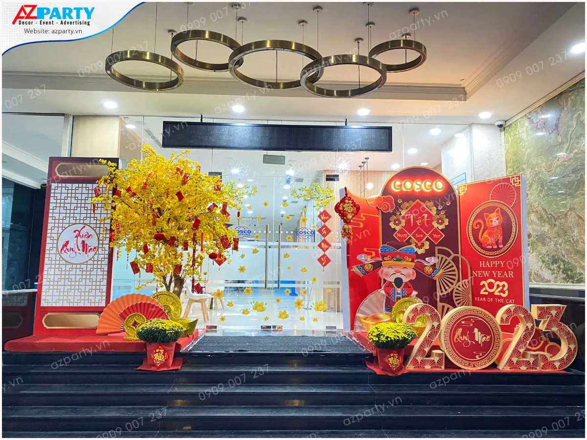 tiểu cảnh trang trí tết