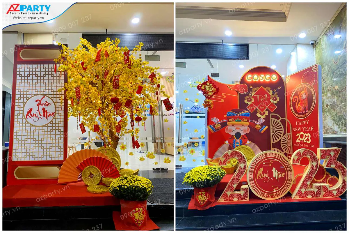 tiểu cảnh trang trí tết