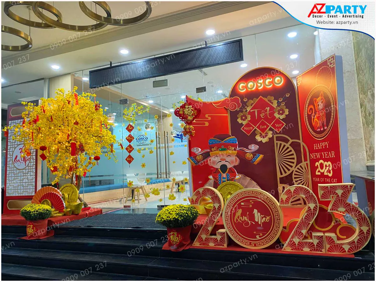 tiểu cảnh trang trí tết