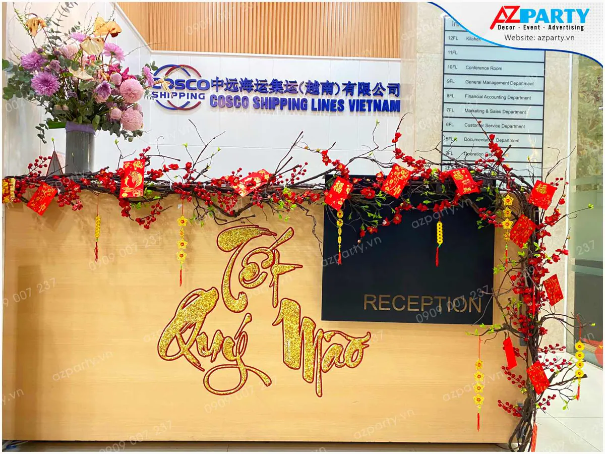 trang trí tết tại công ty
