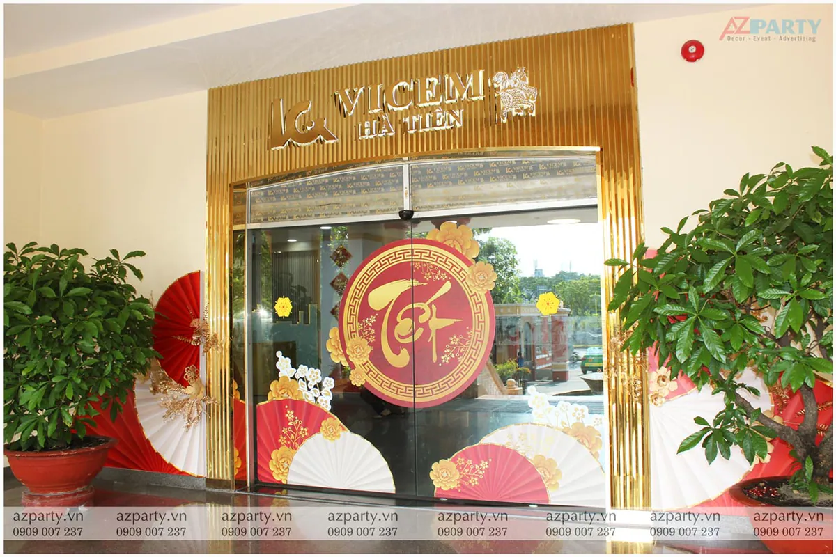 trang trí tết công ty vicem