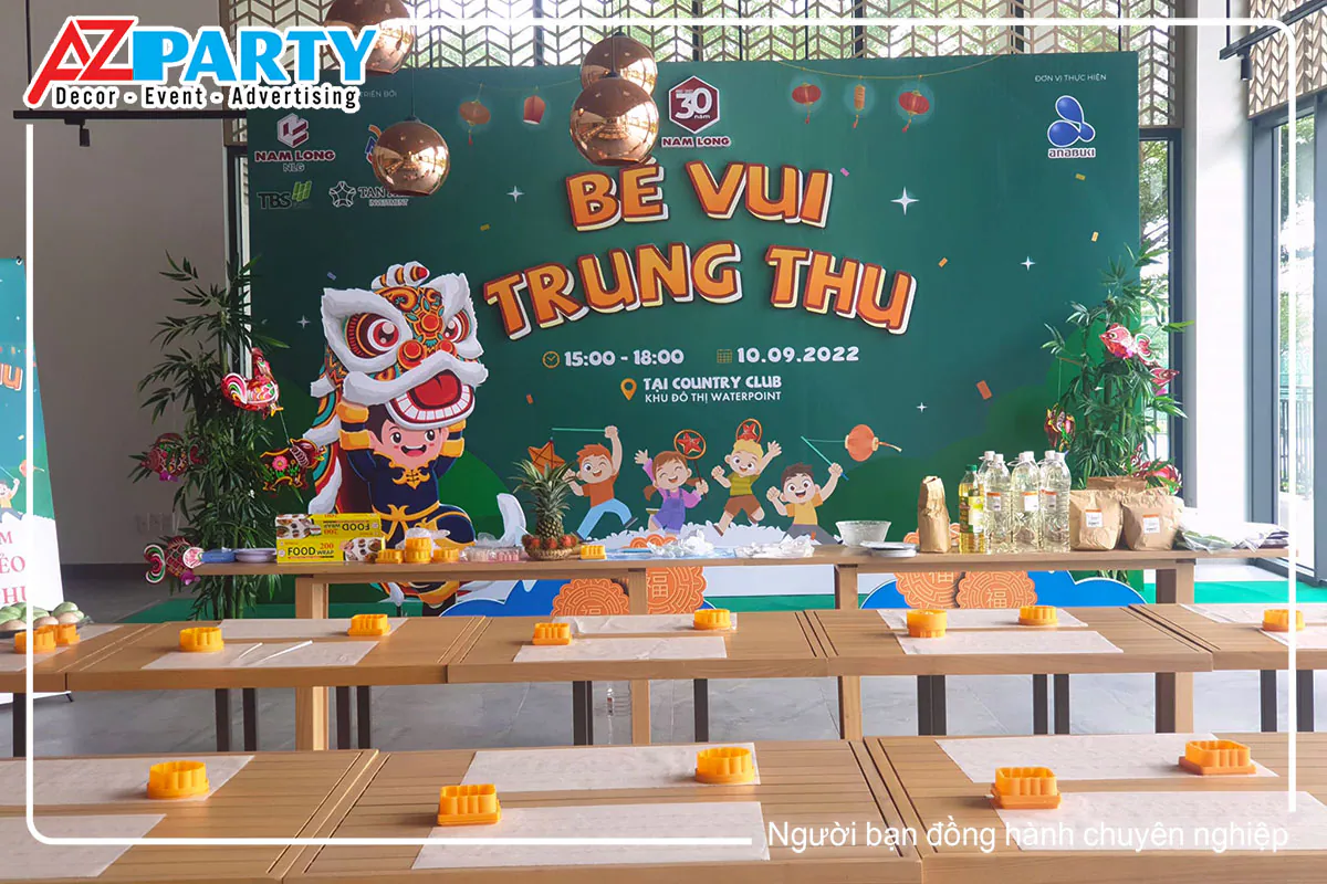 Không gian ngoài trời thoáng đãng tại Country Club Waterpoint nơi diễn ra đêm hội trăng rằm.