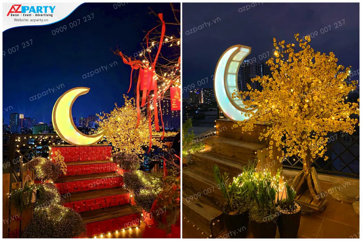 trang trí tết quán cafe