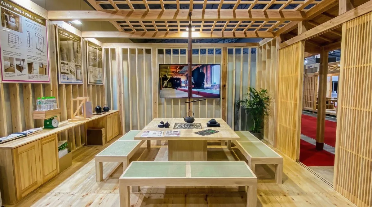 khu vực tiếp khách tại gian hàng