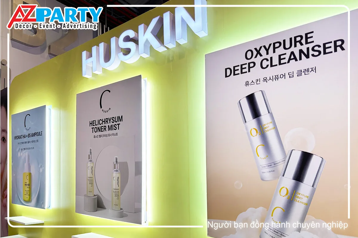 Logo gian hàng Huskin và banner các sản phẩm của thương hiệu