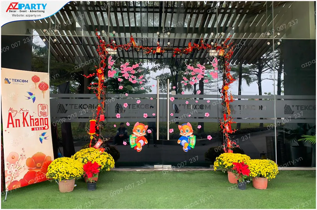 trang trí tết công ty
