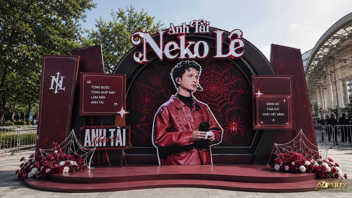 Mẫu booth Anh Trai Vượt Ngàn Chông Gai Neko Lê - booth idol fanmeeting đẹp