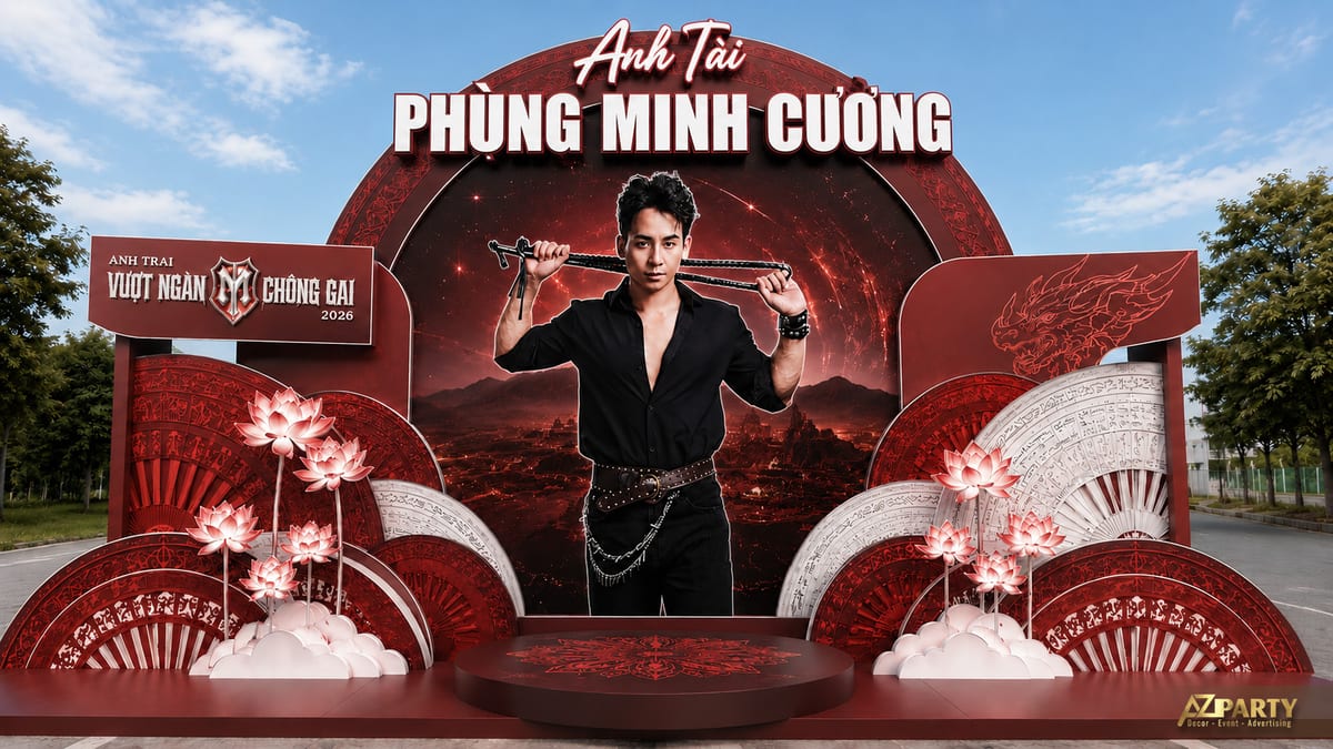 Mẫu booth Anh Trai Vượt Ngàn Chông Gai Phùng Minh Cường - booth idol fanmeeting đẹp