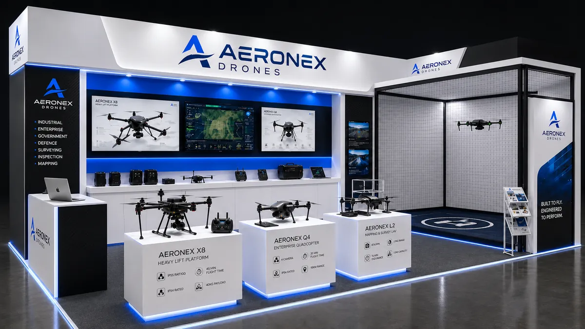 Mẫu gian hàng công nghệ drone