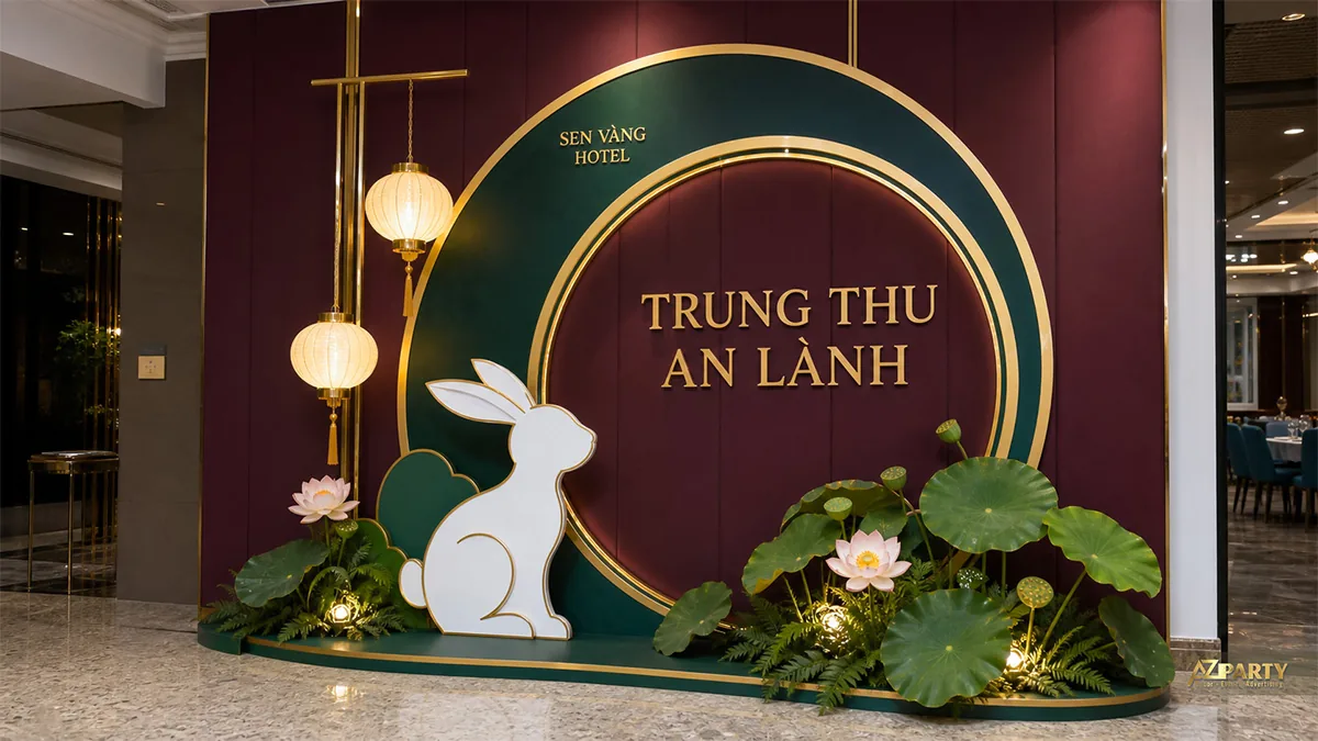 Khu check-in trăng xanh và thỏ ngọc