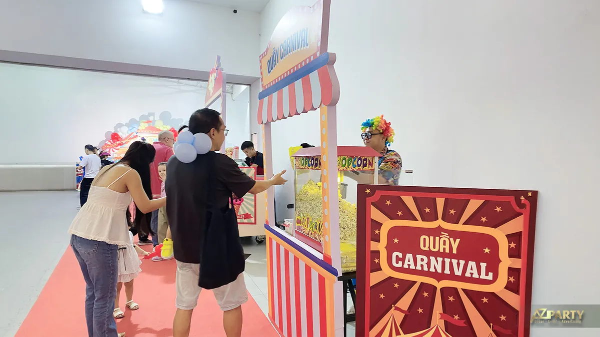 Quầy popcorn carnival phục vụ gia đình tham dự sự kiện ASW