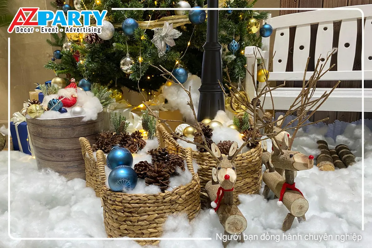Chú lừa gỗ ngộ nghĩnh decor noel