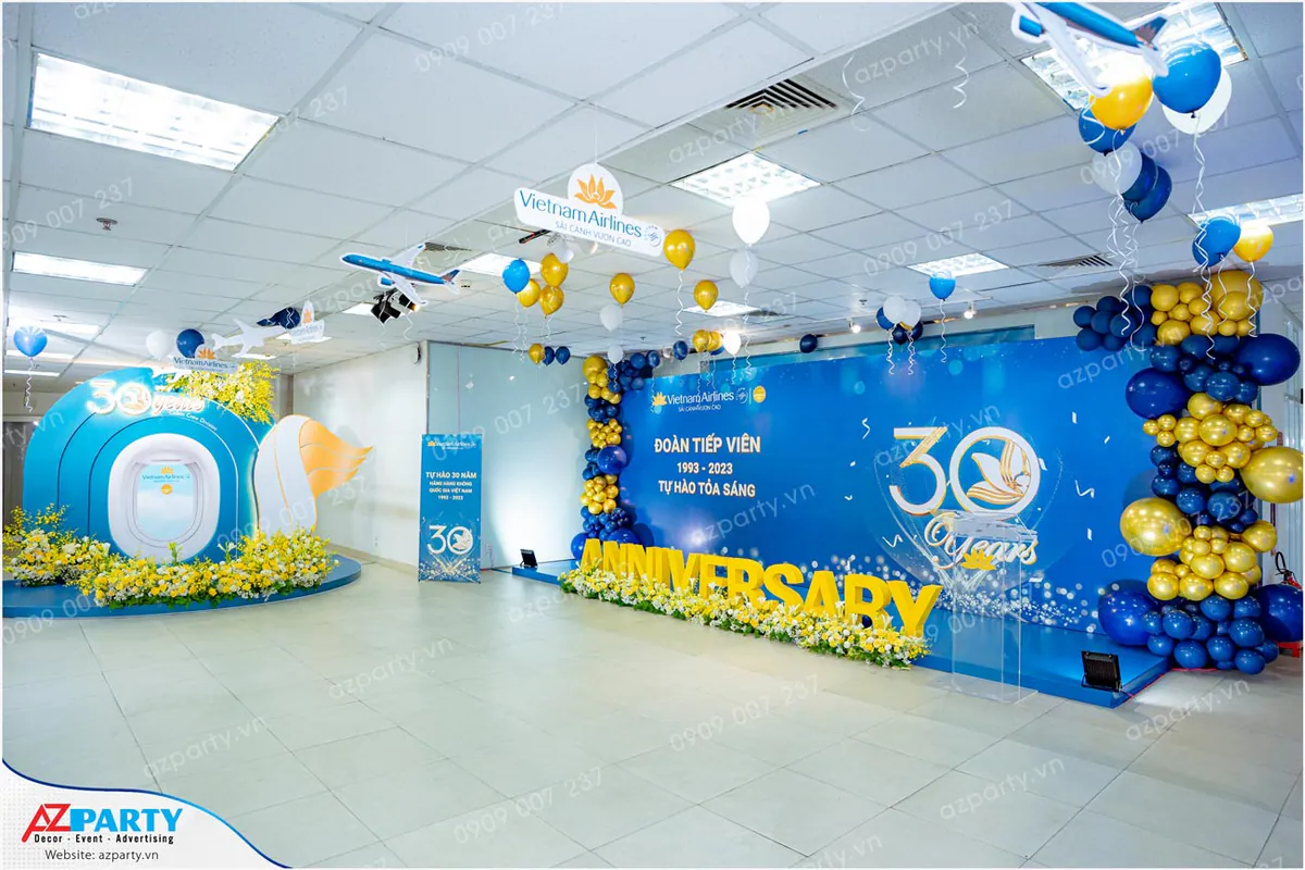 Toàn cảnh booth check in Việt Nam Airline tại sự kiện kỷ niệm 30 năm thành lập tổ bay