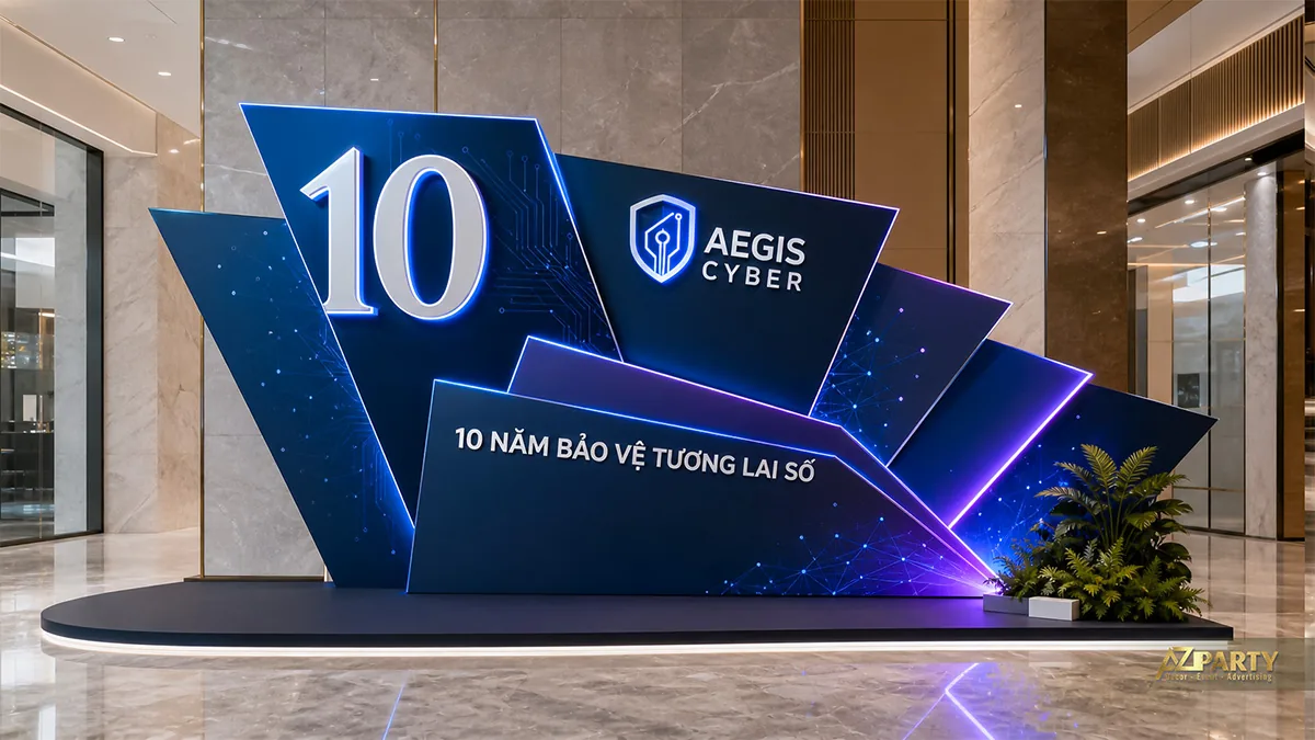 Photobooth 10 năm Aegis Cyber tạo hình lớp khiên công nghệ